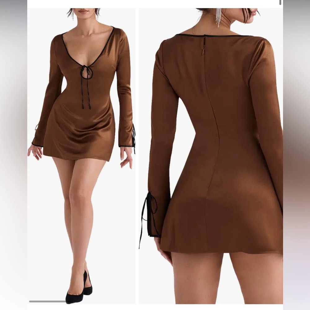 houseofcb sakina coffee dress NWT